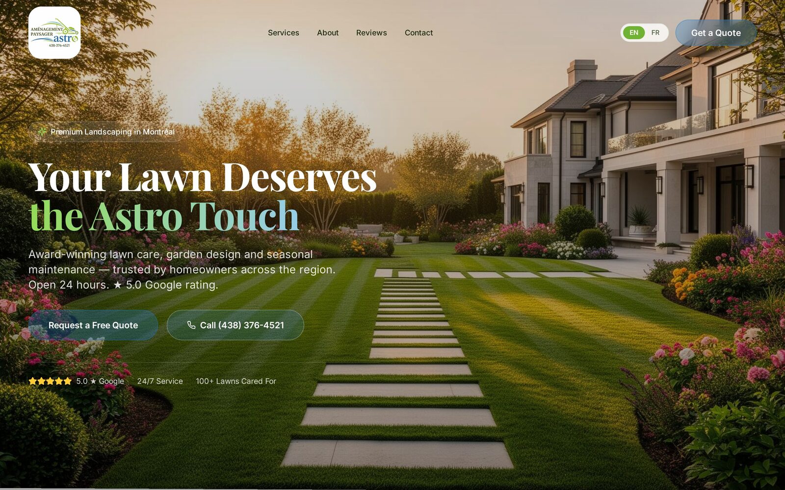 Paysager Astro — Landscape Design · Quebec website designed by Simplex Solutions